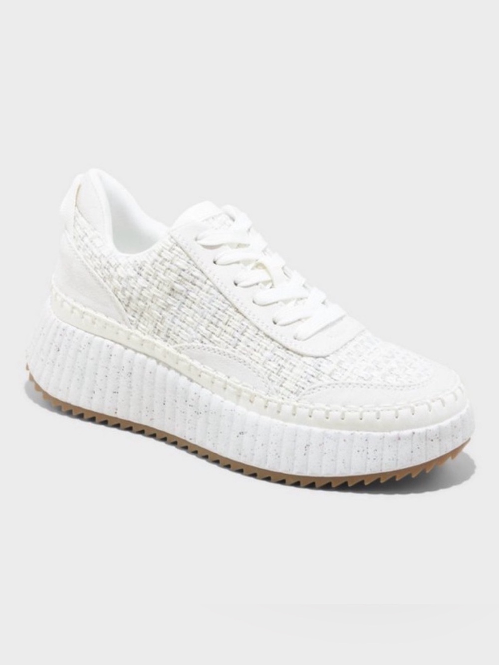 Universal Thread White Platform Knit Lace-Up Women's Sneaker